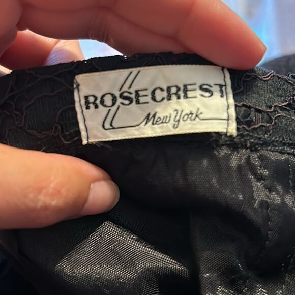 Vintage 1950s Black Lace Lined Midi Pencil Skirt with Belt - Picture 9 of 9